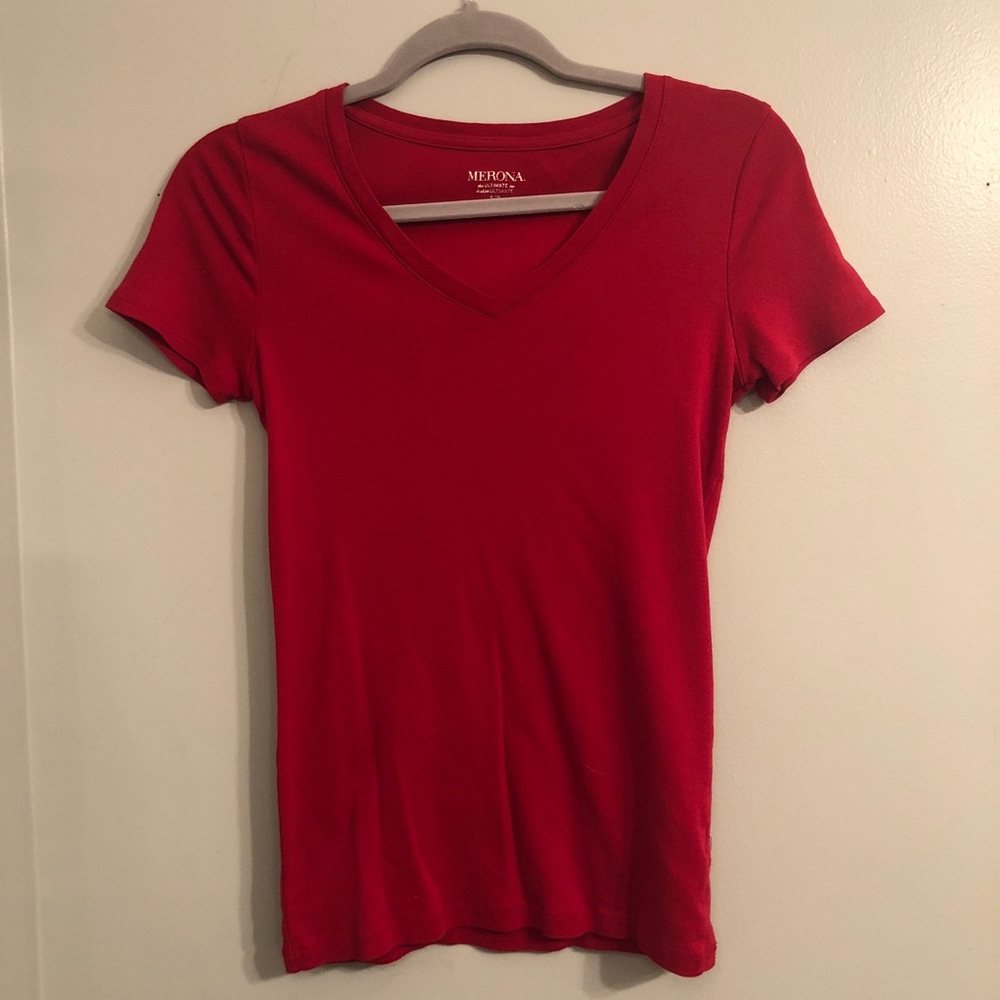 Merona Red V-Neck